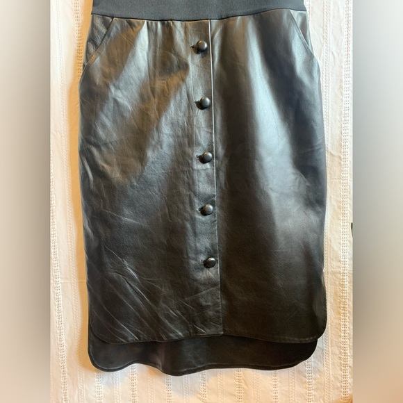 Ava & Aiden Dress. Black With Faux Leather Skirt. US 6. Excellent New Condition - Picture 2 of 7